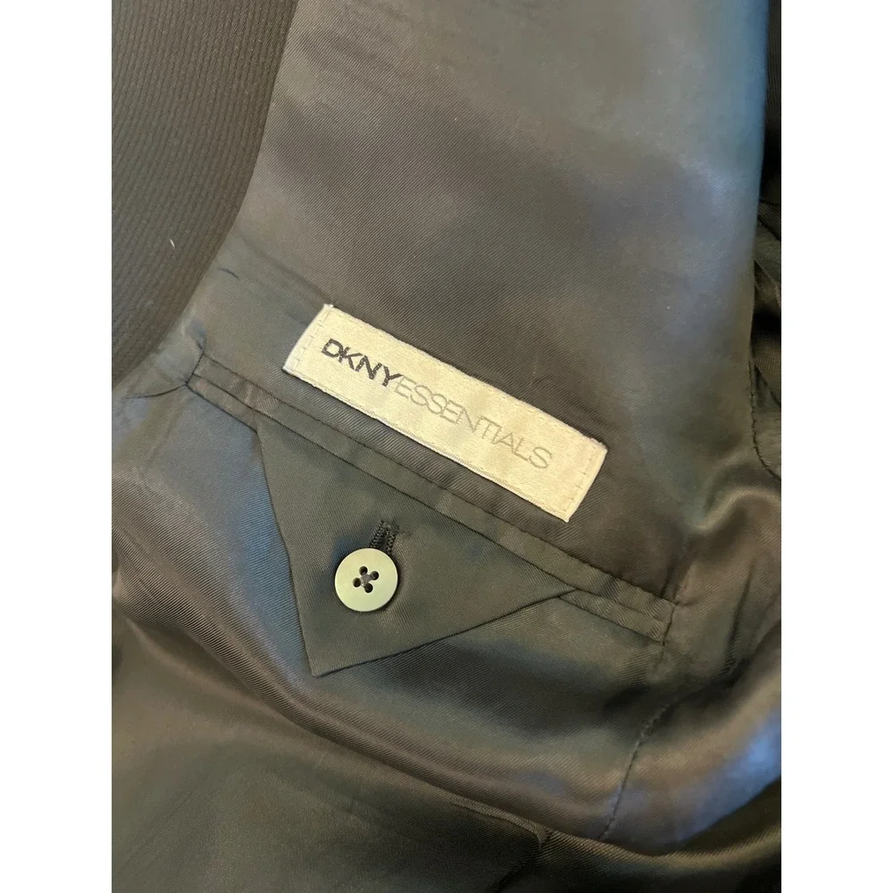 DKNY Essentials Wool‎ Blazer Black 42L Tall Business Formal Interview Jacket